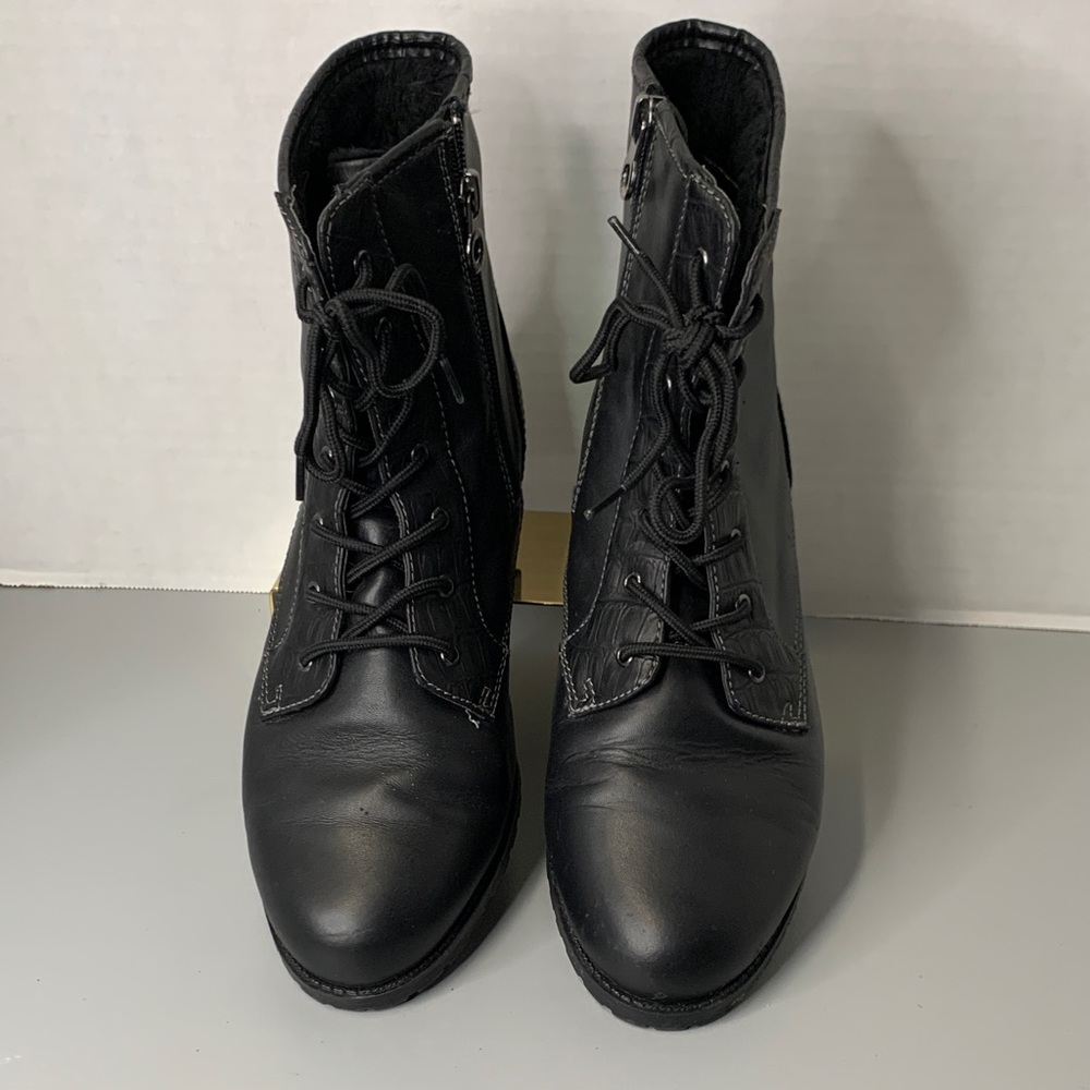 Sporto Black Women's Combat Ankle Boots Size 9W